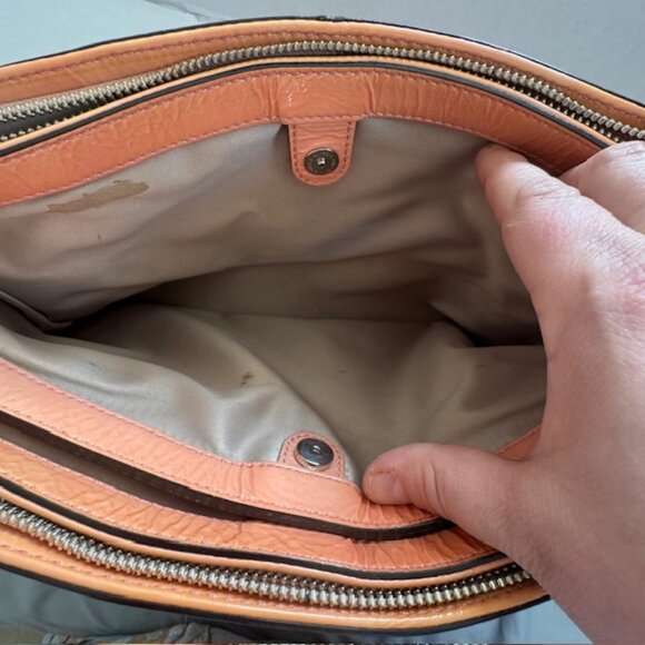 Vintage Coach Kara Carryall Purse‎ Handbag Peach/Pink Guaranteed Authenticity - Picture 9 of 12